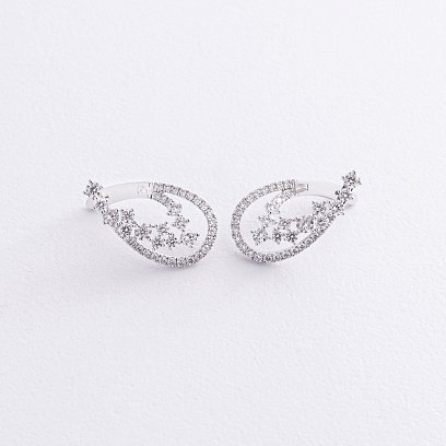 Золоті сережки з діамантами сб0538cha №2