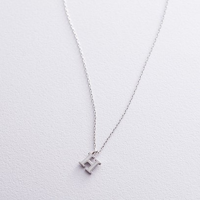 Серебряное колье с буквой Н 18620б