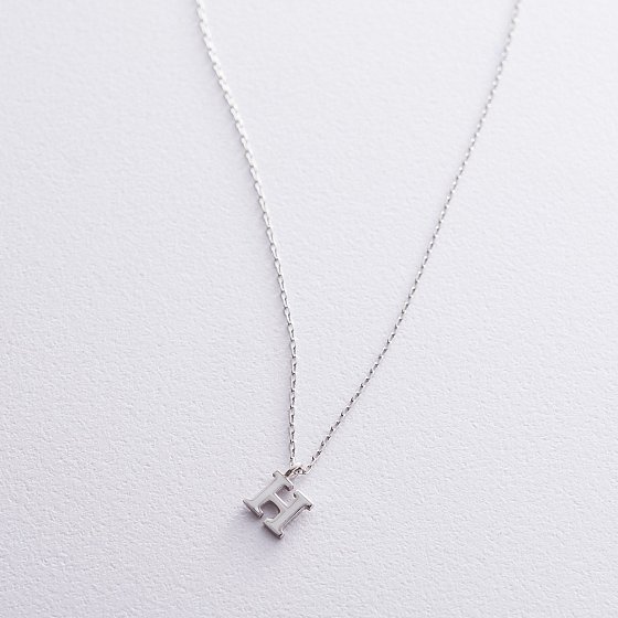 Серебряное колье с буквой Н 18620б