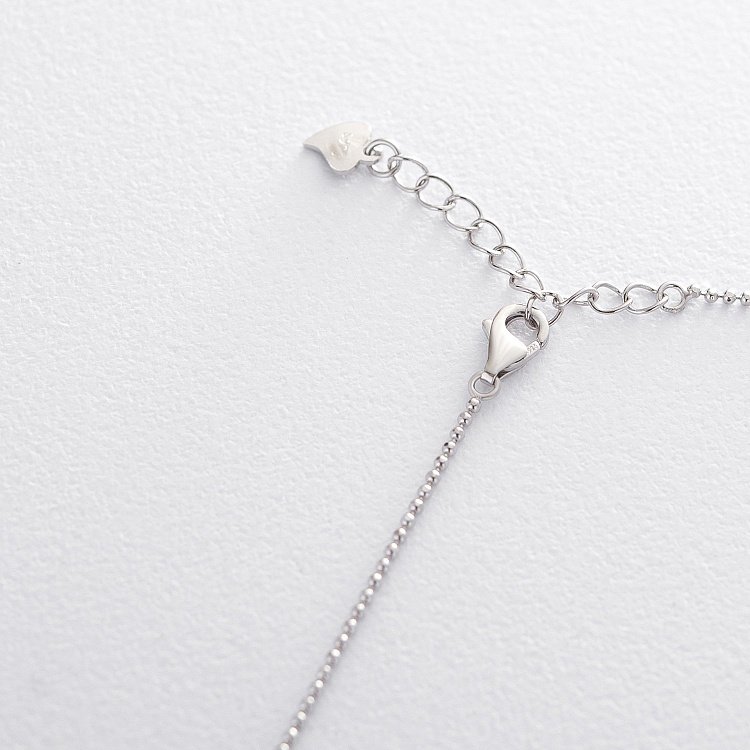 Срібне кольє (фіаніт) 18713 від ювелірного магазину Онікс - 2