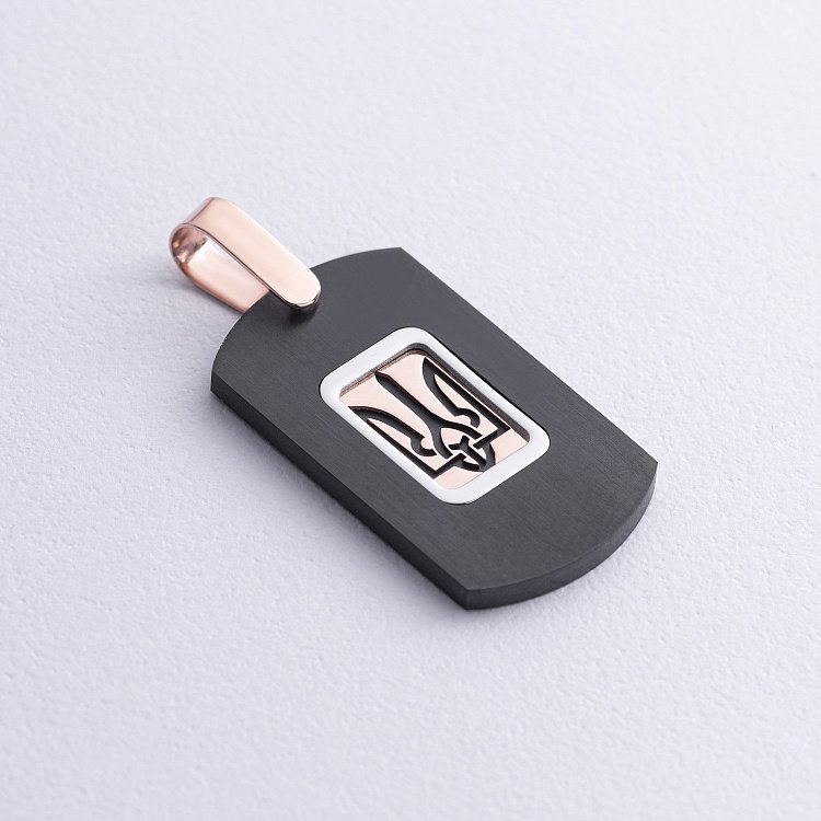 Золотий жетон "Герб України - Тризуб" (цирконій) 503-00003 від ювелірного магазину Онікс