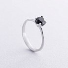 Помолвочное кольцо с черным бриллиантом (белое золото) 236291122 от ювелирного магазина Оникс