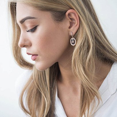 Золоті сережки з фіанітами с03112 №3