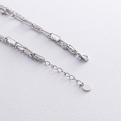 Тройное серебряное колье "Монетки" 181244 №3