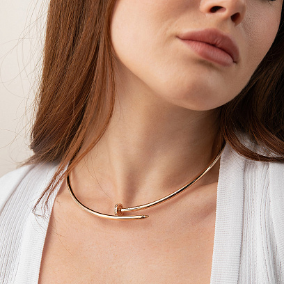 Кольє "Цвях" у червоному золоті (фіаніти) кол02445 №4