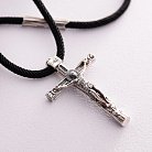 Православний срібний хрест "Розп'яття. Спаси та Збережи" на шнурку 847 от ювелирного магазина Оникс - 2