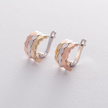 Золоті сережки на англійській застібці с06162 №4