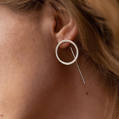 Серебряные серьги "Геометрия" 122552