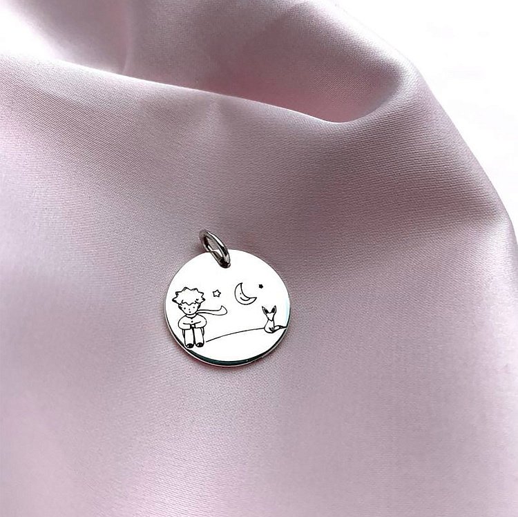 Серебряный кулон "Маленький принц" (гравировка с двух сторон кулона) 132722мп от ювелирного магазина Оникс - 8