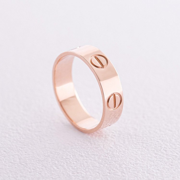 Каблучка "Love" у червоному золоті к07145 від ювелірного магазину Онікс