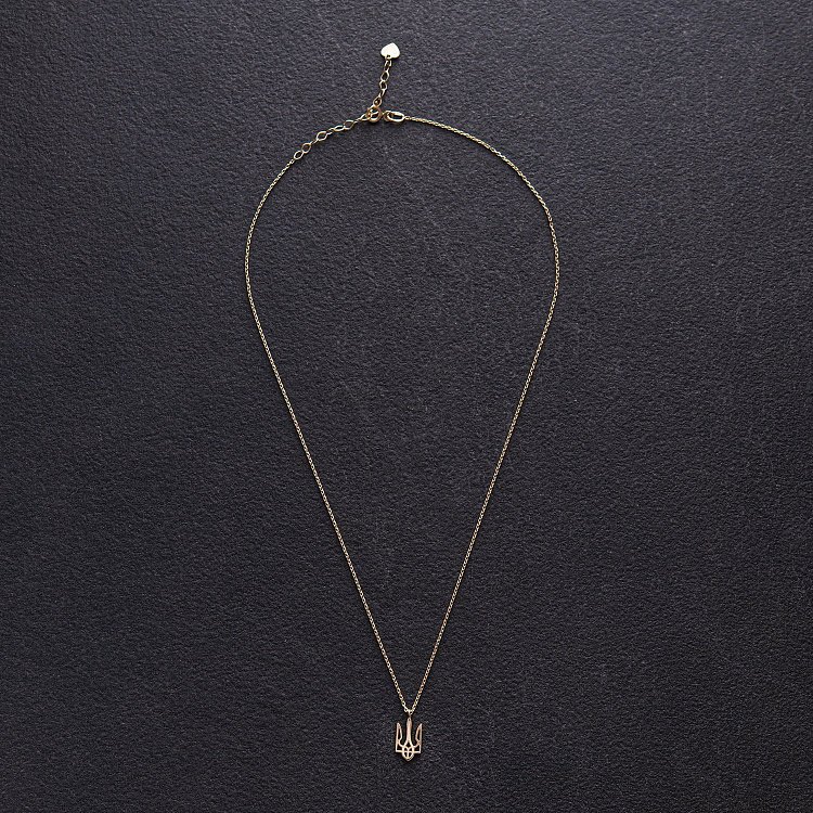 Колье "Герб Украины - Тризуб" в желтом золоте (маленький) кол02322 от ювелирного магазина Оникс - 2