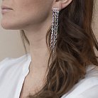 Срібні сережки "Мозаїка" з фіанітами 122142 от ювелирного магазина Оникс - 1