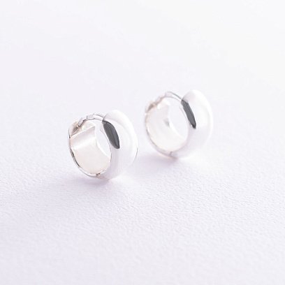 Серебряные серьги "Кольца" (1.3 см) 122781 №3