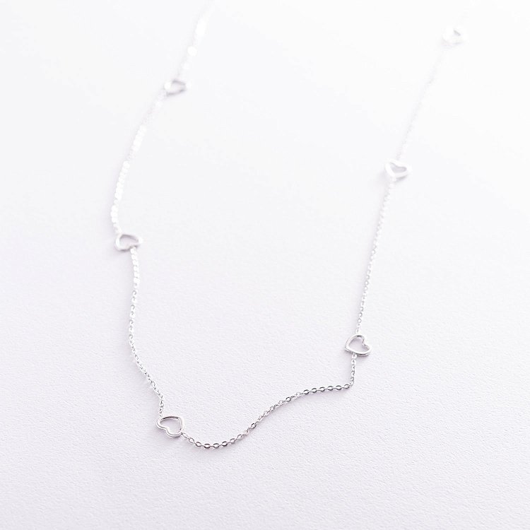 Срібне кольє "Сердечка" 181081 від ювелірного магазину Онікс - 5