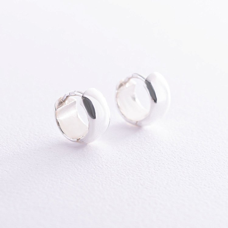 Серебряные серьги "Кольца" (1.3 см) 122781 от ювелирного магазина Оникс - 2