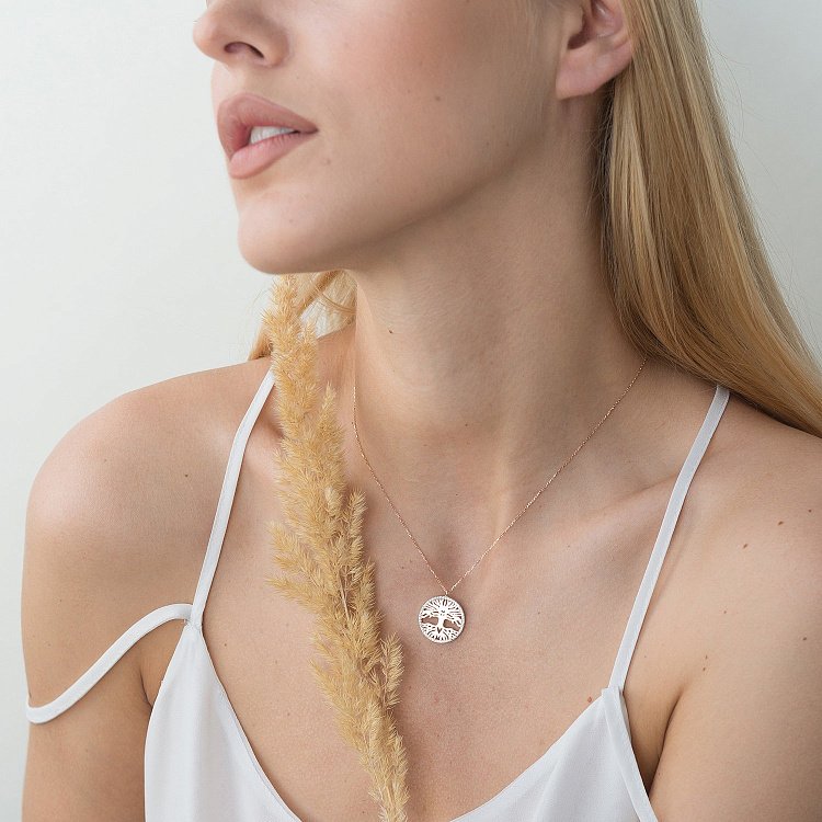 Золоте кольє "Дерево життя" (фіаніт) кол01477 від ювелірного магазину Онікс - 2