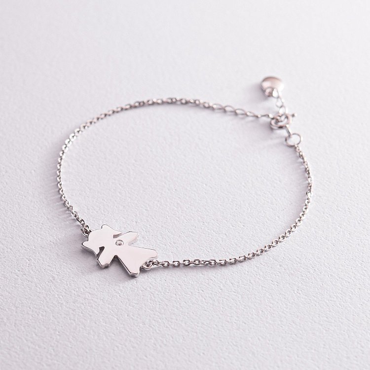 Браслет "Девочка" в белом золоте (возможна гравировка) з2077б от ювелирного магазина Оникс