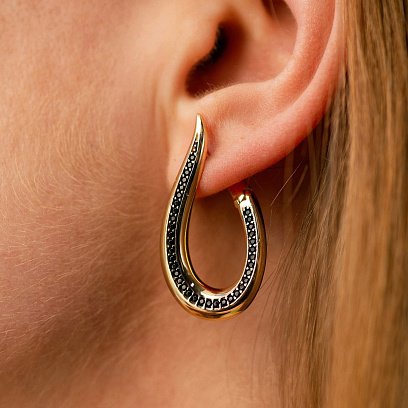 Золотые серьги "Грация" с06560 №3