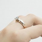 Золотое помолвочное кольцо с фианитом к05804 от ювелирного магазина Оникс - 4