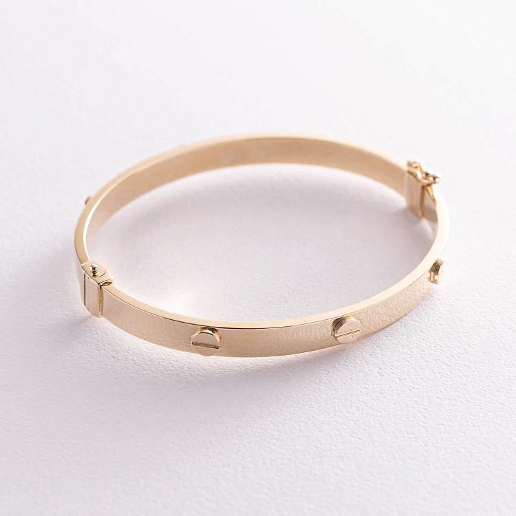 Жесткий браслет из желтого золота (0.6 см) б04264 от ювелирного магазина Оникс