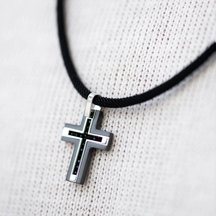 Крест из белого золота (циркон, фианиты) 403-00005/1 от ювелирного магазина Оникс - 3