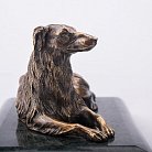 Бронзовая фигура ручной работы "Собака" на мраморной подставке сер00033 от ювелирного магазина Оникс - 1