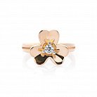 Золотое кольцо "Цветок" с фианитом к05402 от ювелирного магазина Оникс - 2