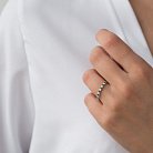 Золотое кольцо с бриллиантами и изумрудами кб0294ai от ювелирного магазина Оникс - 1