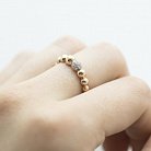 Золотое кольцо "Шарики" с фианитами к05823 от ювелирного магазина Оникс - 4