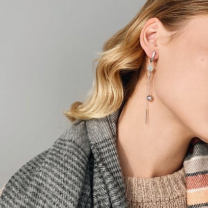 Срібні сережки без фіанітів 122224 №7