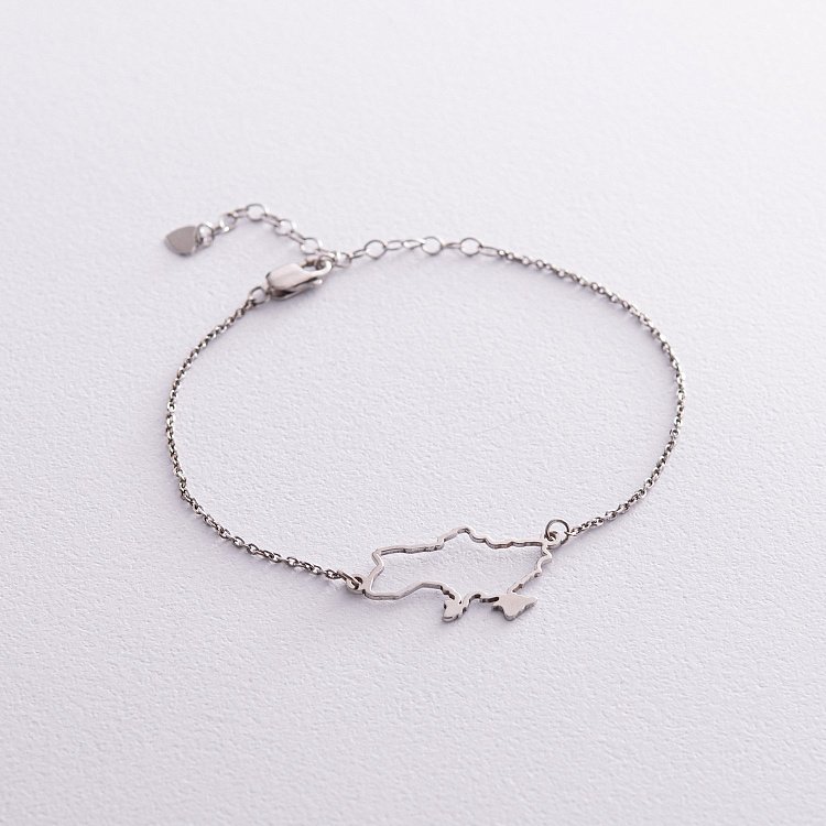 Браслет "Карта України" у сріблі 4034сб від ювелірного магазину Онікс