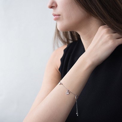 Серебряный браслет с фианитами 141250 №2