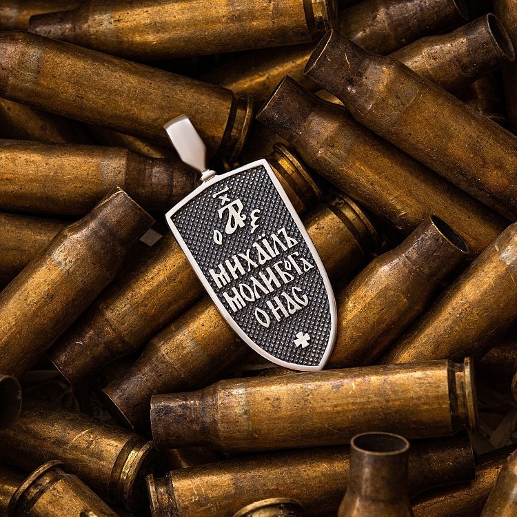 Серебряный кулон "Архангел Михаил моли Бога о нас" 133224 от ювелирного магазина Оникс - 10