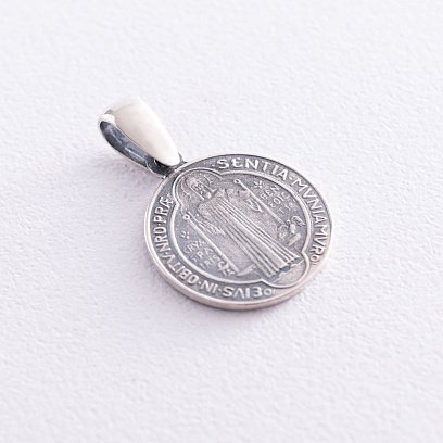 Серебряная ладанка Святого Бенедикта 131553 №3