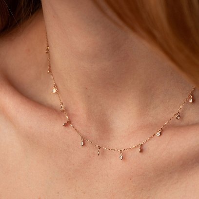 Золоте кольє з фіанітами кол01243 №2