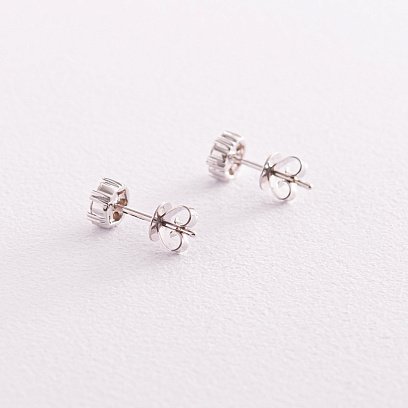 Золоті сережки - пусети "Сердечки" з діамантами сб0224са №5