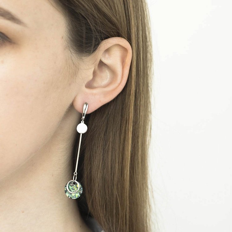 Срібні сережки з ім. опалом 122251 від ювелірного магазину Онікс - 2