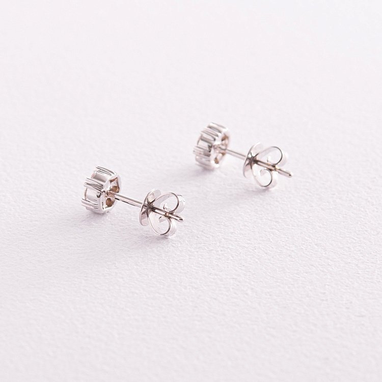 Золоті сережки - пусети "Сердечки" з діамантами сб0224са від ювелірного магазину Онікс - 4