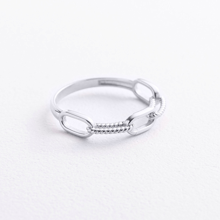 Кольцо "Цепочка" в белом золоте к08491 от ювелирного магазина Оникс - 1