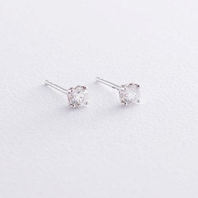 Золотые серьги-пусеты (бриллиант) сб0207ri