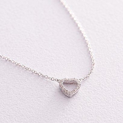 Золоте кольє "Серце" з діамантами колб0088ca №3