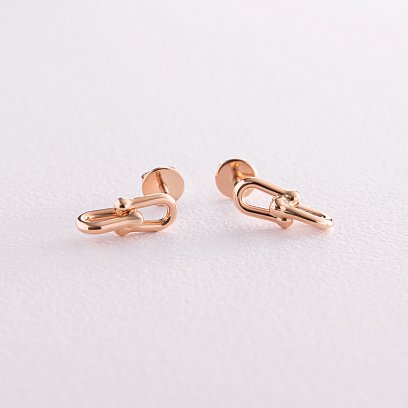 Золотые серьги - пусеты "Фантазия" с08087 №3