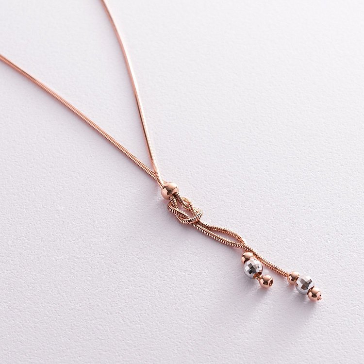 Золотое колье с шариками ц00124б от ювелирного магазина Оникс