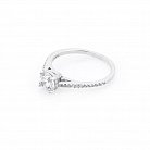 Заручальний срібний перстень (фіаніти) 111264 от ювелирного магазина Оникс - 2