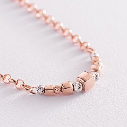 Золотой браслет "Кубики и шарики" б05062 №4