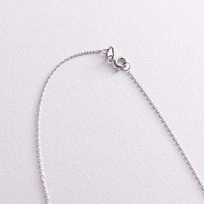 Колье "Сердце и круги" в белом золоте кол01584 №6