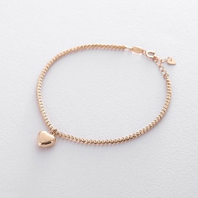 Золотий браслет "Сердечко" б03106