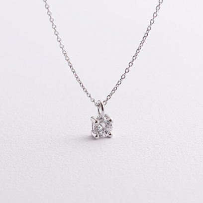 Золотое колье с бриллиантом колб0174у