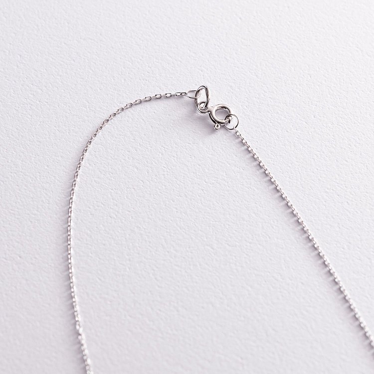 Колье "Сердце и круги" в белом золоте кол01584 от ювелирного магазина Оникс - 5