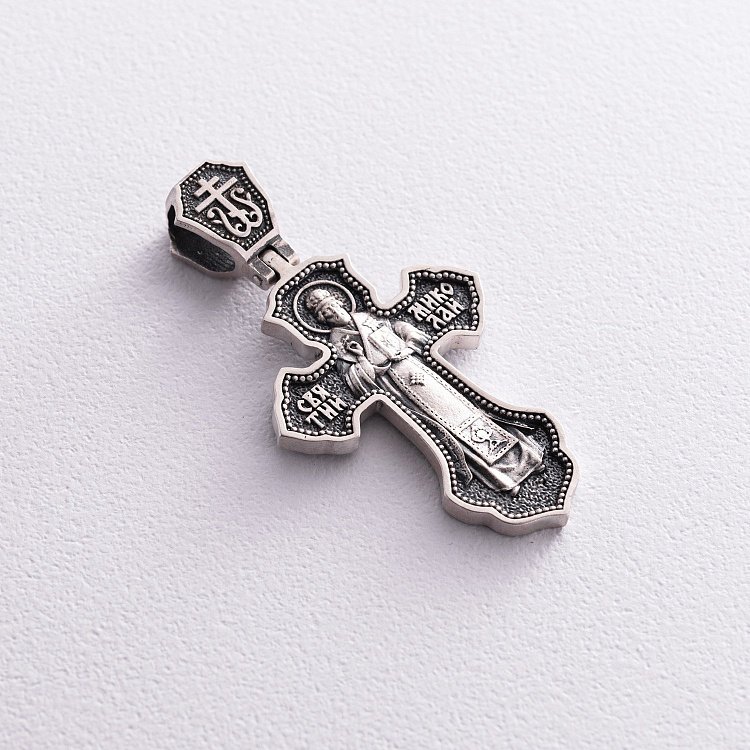 Православний хрест "Розп'яття Христове. Св. Миколай Чудотворець" кд-9 від ювелірного магазину Онікс - 4